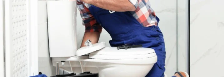 Person repariert Spülkasten